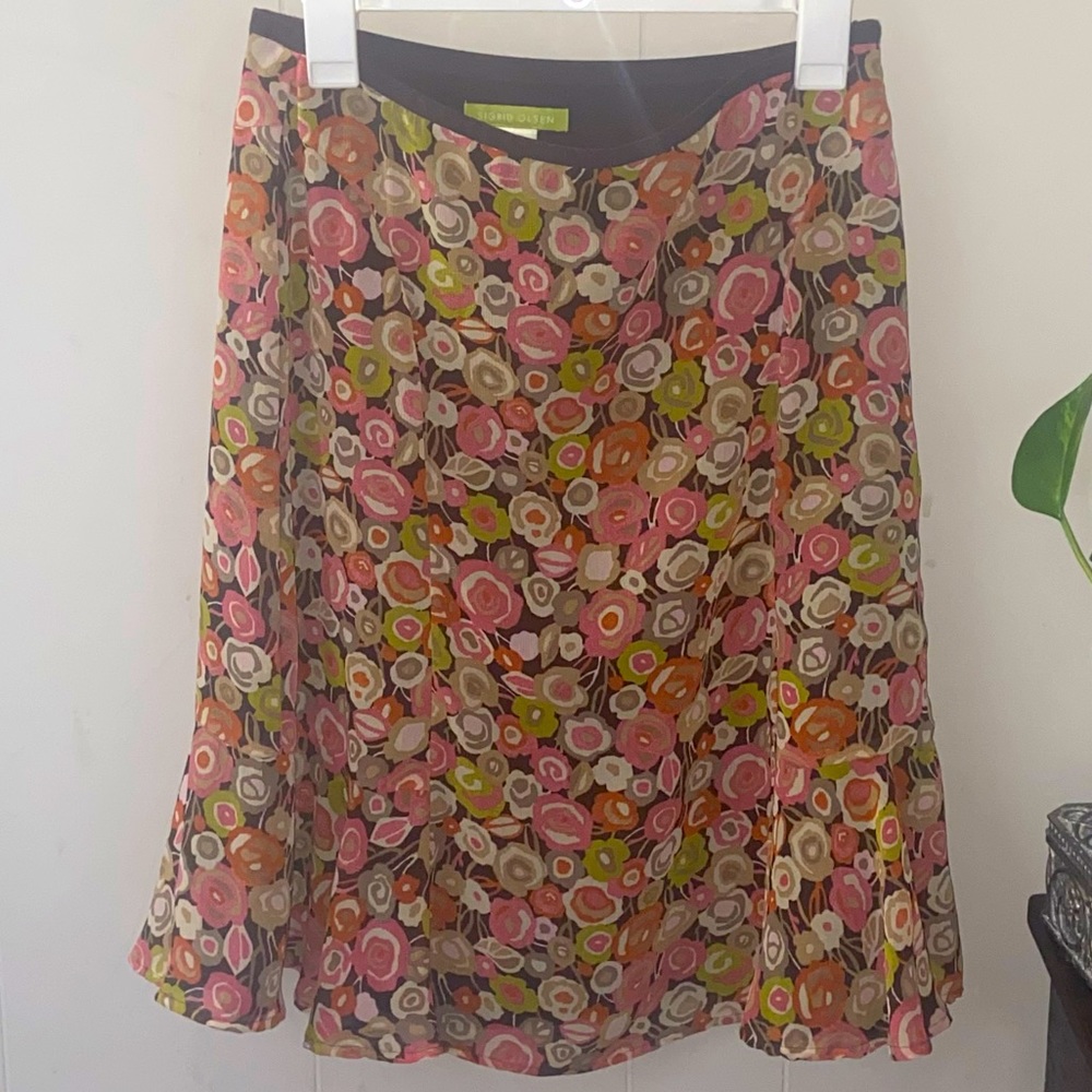 Beautiful Sigrid Olsen A Line ruffle swing skirt 4P ☀️🌴3/25.00